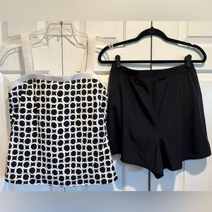MIRACLESUIT 💦 2 Pc Bathing Suit - Black Shorts w Undies & Halter Top w Bra